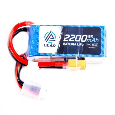 BATERIA LIPO ULTRA 11.1V 3S 2200MAH 30C / 60C COM PLUG XT60 PARA DRONES / AUTOMODELOS / ETC LEÃO LB2200LP3_XT60